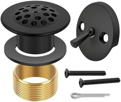 Matte Black Trip Lever Bathtub Drain Tub Trim Set with Trip Lever Overflow Face