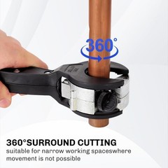 Ratcheting Pipe Cutter, 2 in 1 Close Quarters Tube Compact Cutter, Large Bearing