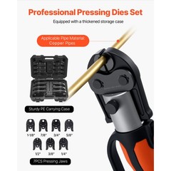 Uimoso Press Jaws 7PCS Pressing Jaws 1/4&Prime; to 1-1/8&Prime; for Standard Press Tools