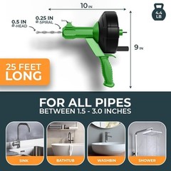 Professional Plumbing Snake &ndash; Auto Feed &ndash; Solid Drain Auger