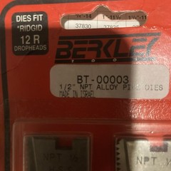 OEM NEW Berkley 37870 1/2&Prime; NPT High Speed Pipe Dies 12R FREE SHIPPING