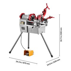750W Electric Pipe Threading Machine 1/2-2in with Foot Pedal