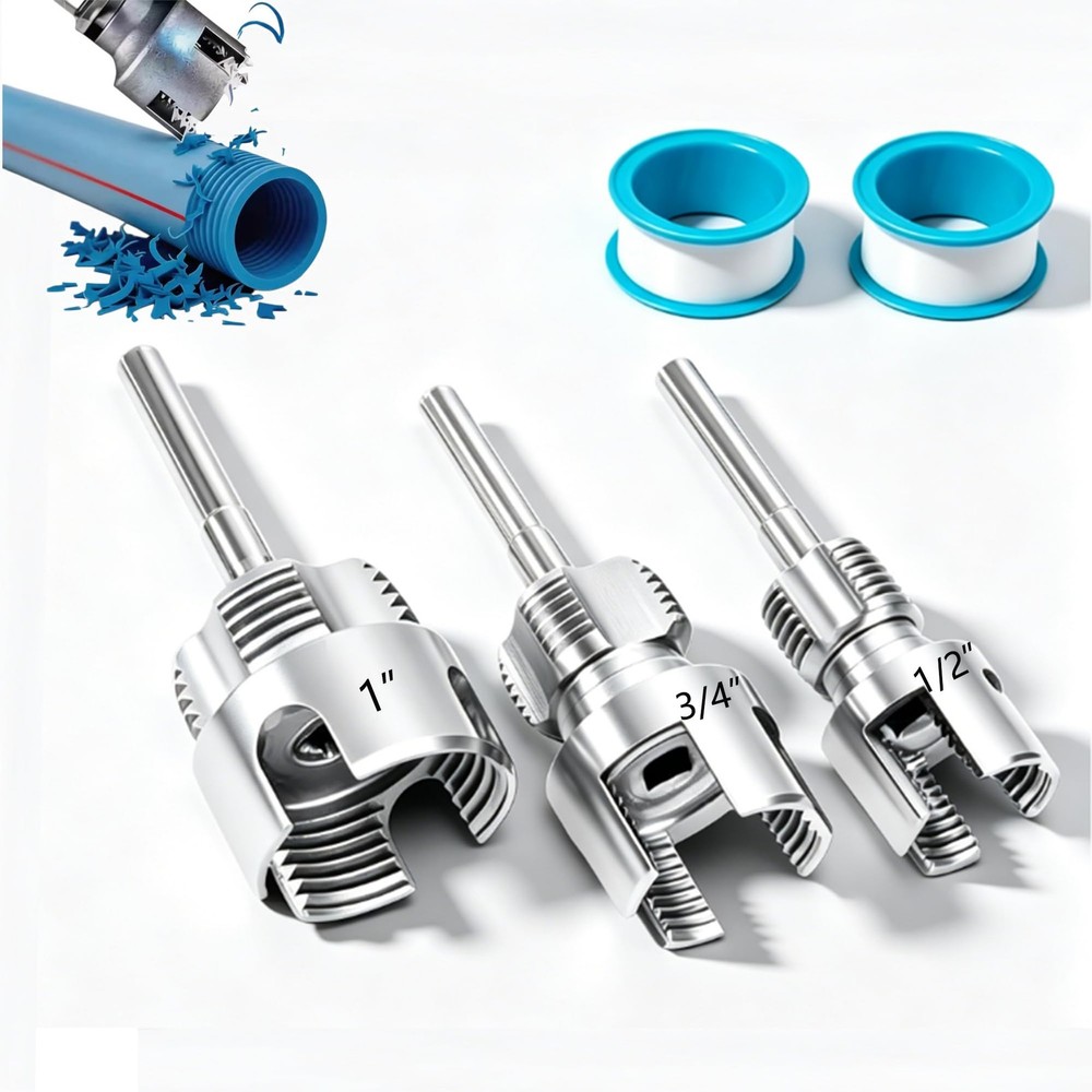 PVC Pipe Threader Kit 3PCS Internal External Threading Tool NPT Die Set