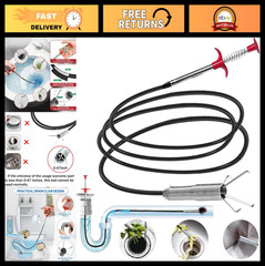 116&Prime; Drain Snake & 4-Claw Flexible Grabber Tool for Sink, Shower, Bathtub Drain