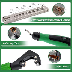 Power Flaring Tool Kit for 1/4&Prime; &ndash; 3/4&Prime; HVAC Cordless Flare Tool with Metric and