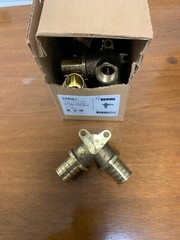 Rehau Everloc Fire pex fittings &ndash; 1&Prime;EV x 1&Prime; EV x 1/2&Prime; FPT Side Outlet Elbow