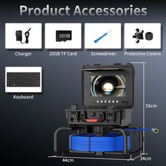 Pipe Inspection Camera Drain Sewer Camera 512hz Self Leveling 60M Meter Counter