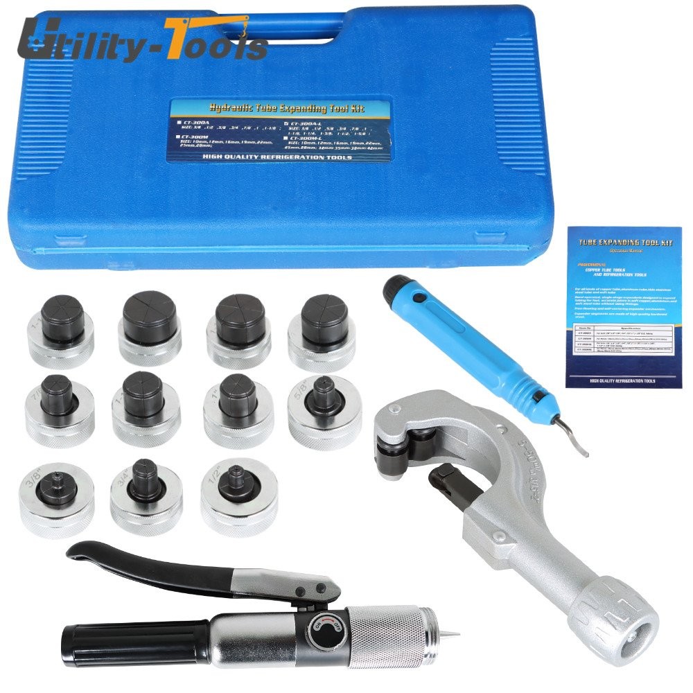HVAC Hydraulic Swaging Tool Kit For Copper Tubing Expanding 3/8in to 1-5/8in