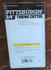PITTSBURGH Self Adjusting 3/4&Prime; Tubing Cutter #65790