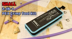 2-in-1 PEX Crimping Tool & Pipe Cutter Kit, 20pcs 1/2&Prime; & 10pcs 3/4&Prime; Clamps, Stor