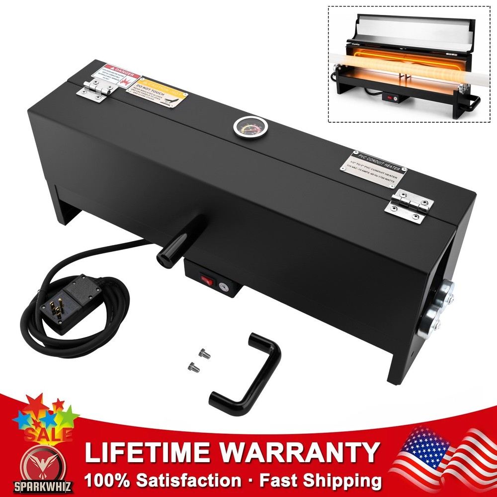 Electric PVC Heater PVC Bender Conduit Heater 1/2&Prime; &ndash; 2&Prime; 1700W Pipe Bending Black