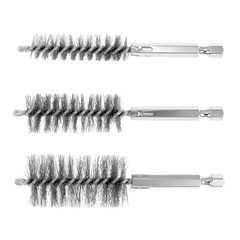 6Pcs Copper Tube Pipe Cleaner Brush Set 1/2&Prime; 3/4&Prime; 1&Prime; Wire Bore Drill 1/4&Prime; Hex