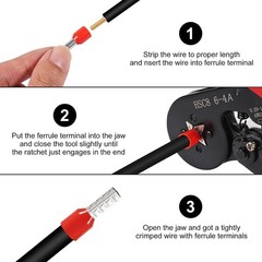 Self-adjustable Ratchet Wire Crimping Tool Kit 201PCS with Ferrule Connectors AW