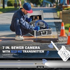 7 Inch Self-Leveling Sewer Camera 30m/98ft Pipe Inspection Camera 12 LED Lights