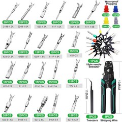 820PCS Crimping Pliers and Pin Connector Kit, 21 Types for Car Electrical Termin