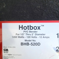 Gardner Bender Pvc Hotbox BHB-520D 1/2&Prime; &ndash; 2&Prime; 120v Plumbing