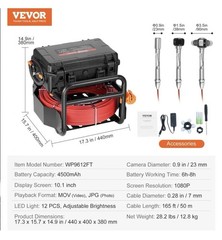 VEVOR Sewer Camera 165 ft/50m Self-Leveling Drain Camera with 10.1&Prime; Touchscreen