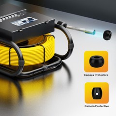 HD 1080P Sewer Pipe Inspection Camera with Keyboard Meter Counter 7&Prime; Monitor 50M