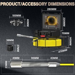 50m Pipe Inspection Camera 512hz Sewer Camera Meter Counter 9&Prime; Monitor IP68