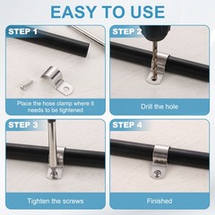 12Pcs 14mm(9/16&Prime;) One Hole Rigid Pipe Strap with Screws, Silver