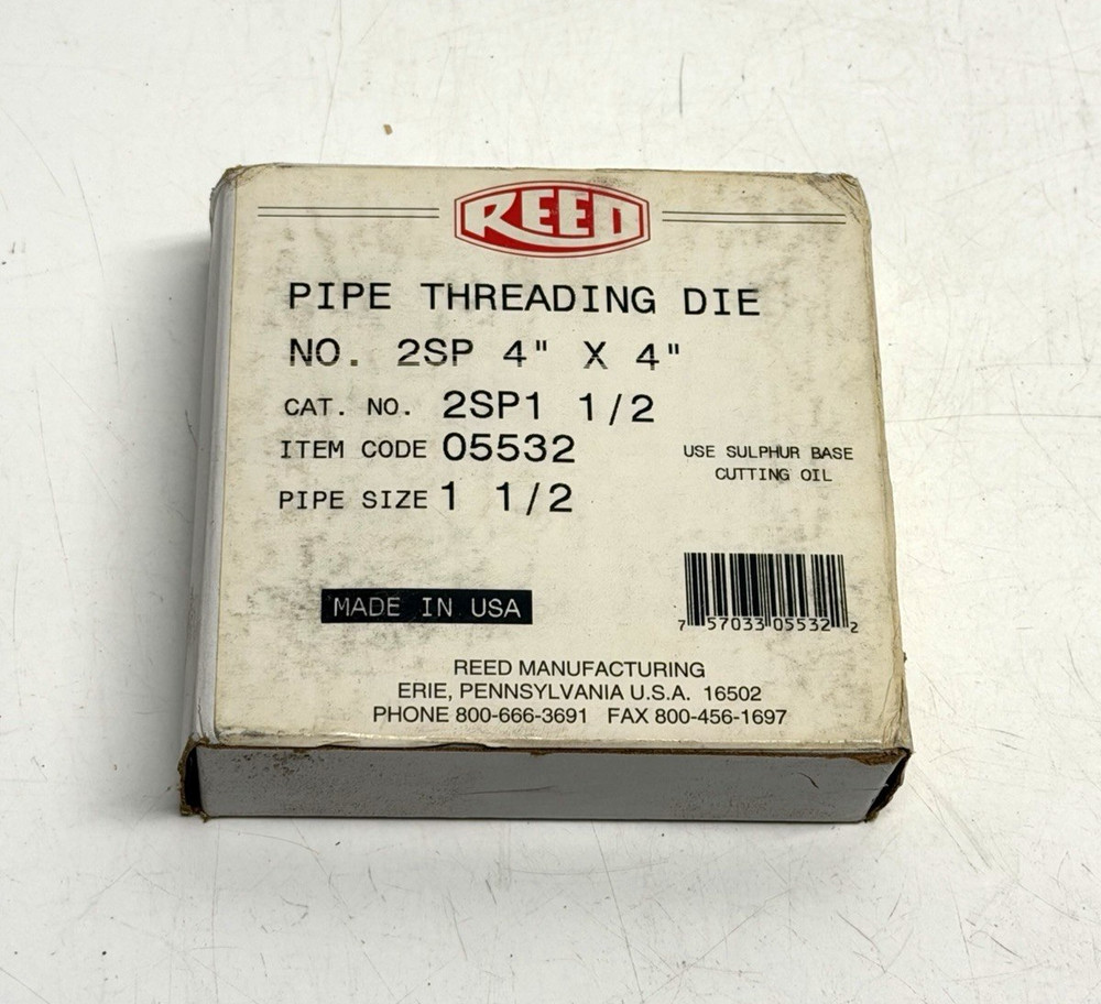 VINTAGE FACTORY SEALED Reed Cat No 2SP1 1/2 Size 1 1/2&Prime; Pipe Die 05532