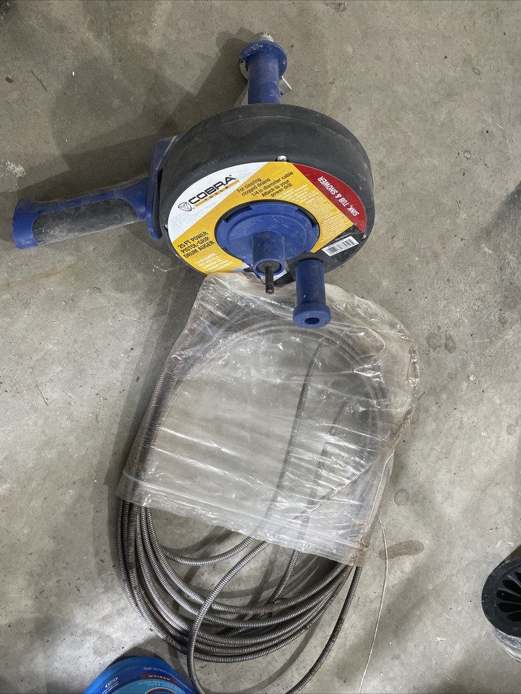 Cobra Products Pistol Grip Power Drum Drain Auger 1/4 In x 25 Ft