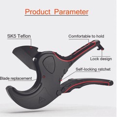2-1/2&Prime; 63mm Ratcheting PVC Pipe Cutter Stainless Steel PEX PE/Rubber Hose/Tube