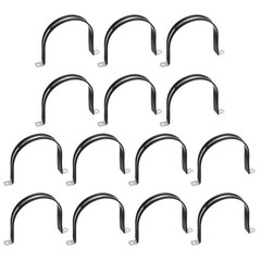 14Pcs 120mm(4-3/4&Prime;) Stainless Steel Rubber 2 Hole U-Tube Strap Clamp, Black