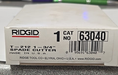 RIDGID T-212 SPADE CUTTER 1-3/4&Prime; (63040) *BRAND NEW IN BOX* GENUINE OEM PART
