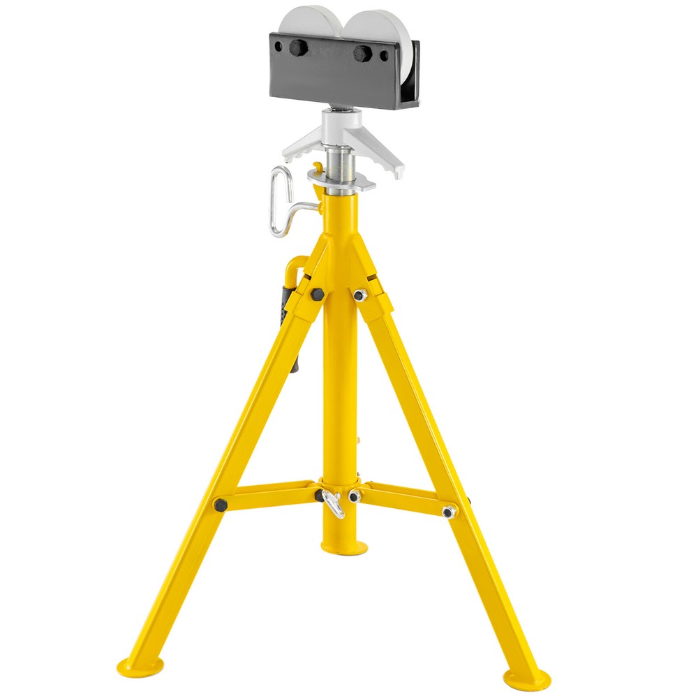 VEVOR Roller Head Pipe Stand Foldable Tripod 32&Prime;-55&Prime; Height 12 in Load 2500 lb