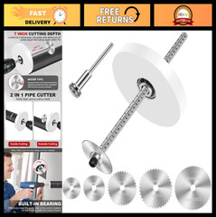 PVC Pipe Cutter Tool with Adjustable Depth Gauge, 5 Saw Tooth Blades, 7&Prime; Scale