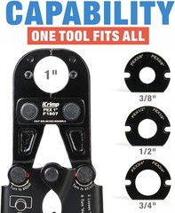 iCrimp F1807 PEX Crimper Kit &ndash; Quick Change Jaws for 3/8&rdquo; to 1&rdquo; Tubing