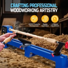 GarveeTech Wood Lathe, 14 in x 20 in, Power Wood Turning Lathe 400W, 4 Speed &hellip;