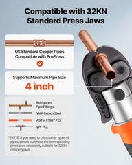 VEVOR ProPress Tool Kit 18V Electric Crimping Tool for 1/2&Prime; &ndash; 2&Prime; Copper Pipes