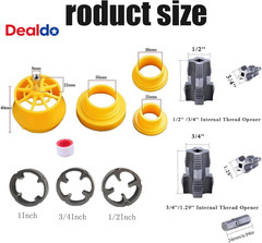 Electric Drill Compatible Pvc Pipe Threader Kit with Various Die Sizes, Pvc Pipe