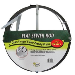 Cobra 50250 Flat Sewer Rod with Adjustable Grip Handle 1/2 x 3/64 in. x 25 L ft.