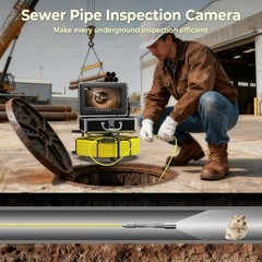 30M Sewer Pipe Inspection Camera w/ Meter Counter 7mm Cable Video Borescope 10&Prime;