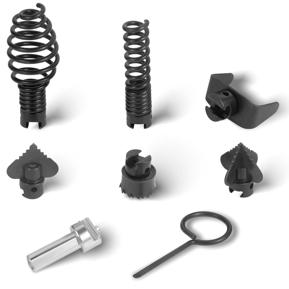16mm Drain Cleaner Combination Cutter Head Set is drain auger 8PCS-Black