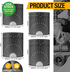 Flexible Pipe Measuring Tool 4 Piece Set 1 to 48 Inches Industrial Grade Ruler