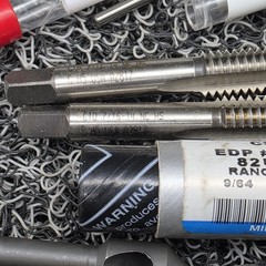 MRO Assorted Taps, Extractor, Pin, Sharpening Stone, Drills. Lot of 15