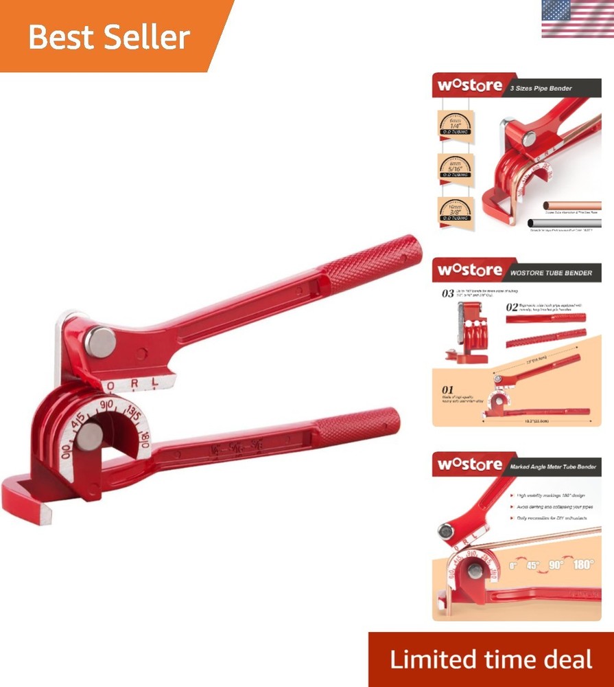 Ergonomic 180&deg; Pipe Bender for HVAC & Plumbing &ndash; Versatile with Non-Slip Handle