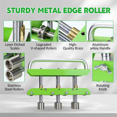 Three-Station Edge Roller Bender 0-90&deg;Bending Angle Adjustable for 29 to 22-Gaug