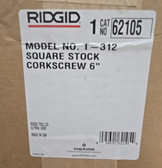 RIDGID T-312 6&Prime; CORKSCREW ATTACHMENT FOR K-1000 RODDER MACHINE (62105) BRAND NEW