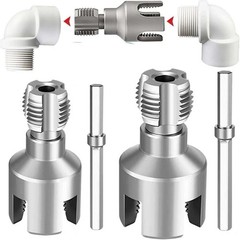 2Pcs 1/2&rdquo;&3/4&rdquo; Water Pipe Integrated Internal & External Pipe Threading Tool