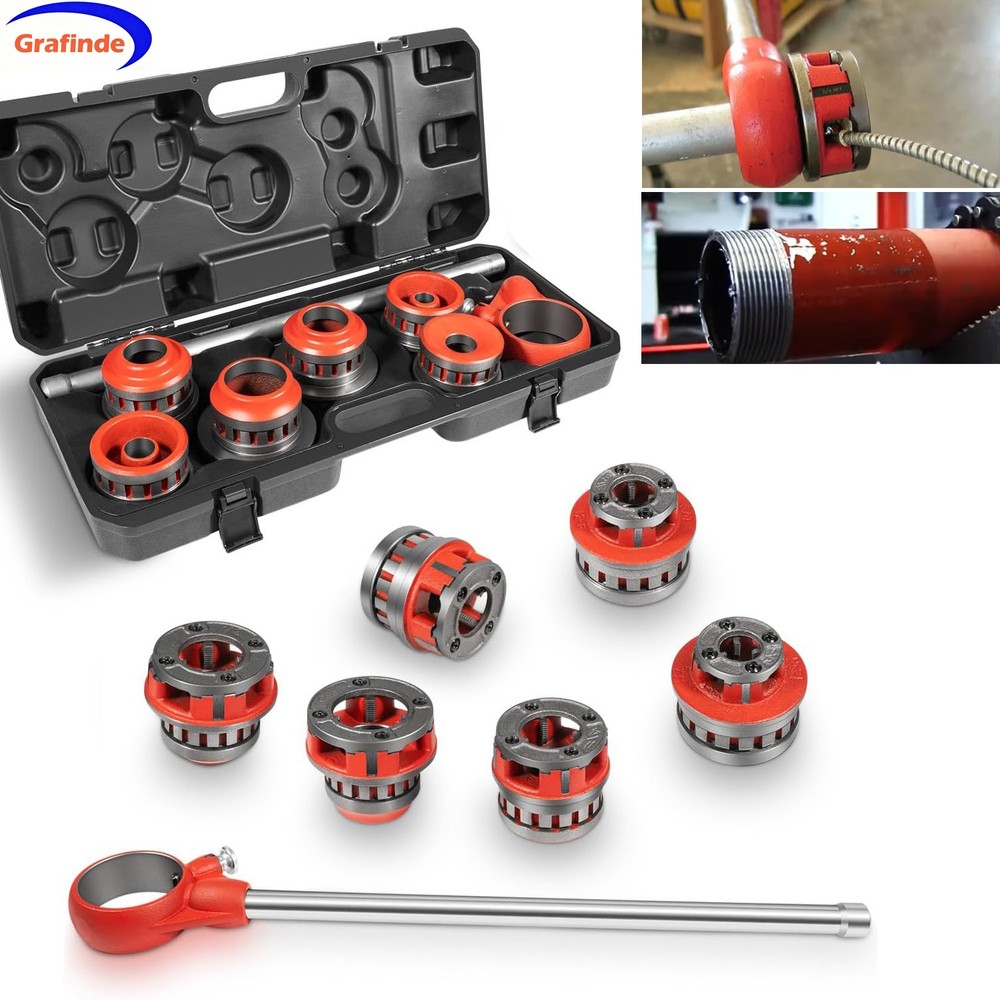 For 36475 12-R Manual Exposed Ratchet Pipe Threader Kit 1/2-2&Prime; NPT Plumbing Tool