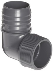 Spears 1413 Series PVC Tube Fitting, 90 Degree Elbow, Schedule 40, Gray, 3/4&Prime;&hellip;