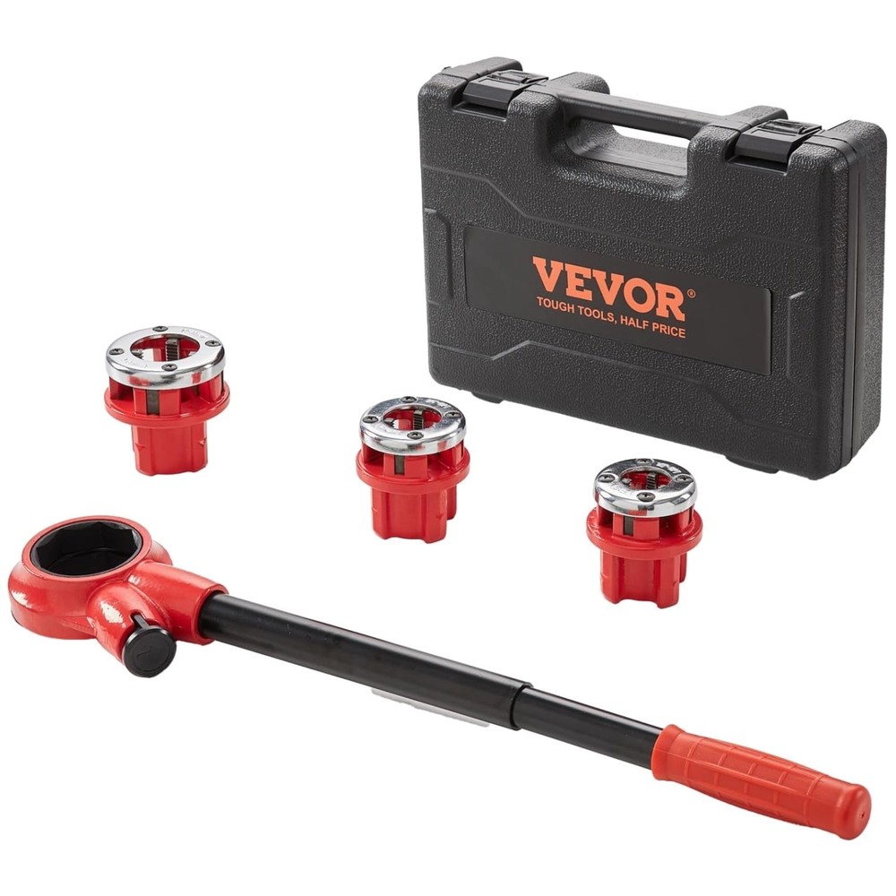 Universal Plumbing Pipe Threader Kit, 3 Dies Included