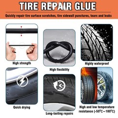 Tire Repair Glue, Sidewall Rubber Cement Kit, Two Sizes Nail, Suitable for Bi&hellip;