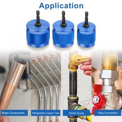 3x Copper Pipe Cleaner Drill Set 1/2&Prime; 3/4&Prime; 1&Prime; Metal Tube Plumber Cleaning Tool