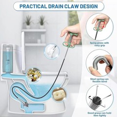 2-in-1 Drain Cleaning Tool Kit, 35&Prime; Flexible Plumbing Snake Grabber Tool with St